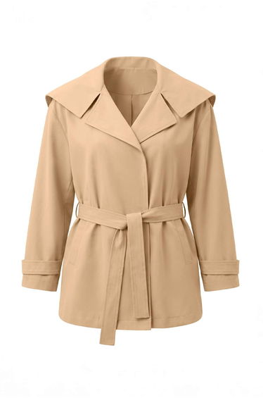Beige Regular Trench Coat