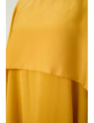 Bright Season Yellow Cape Sleeve Maxi Dress - 7