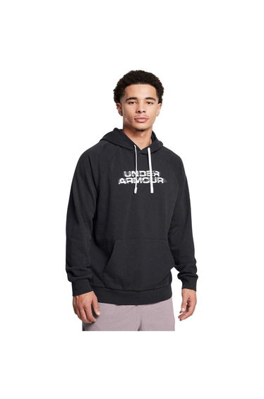 Under Armour Mens Rival Raglan Drawstring Hoodie - Black