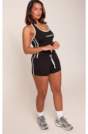 Shape PRETTYLITTLETHING Black Contrast Shorts