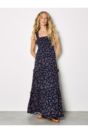 Ditsy Floral Smocked Maxi Dress
