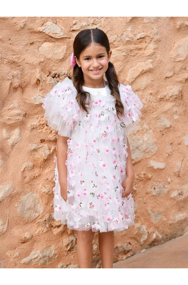 Angels Face Girls Marlowe Petal Tulle Dress in White