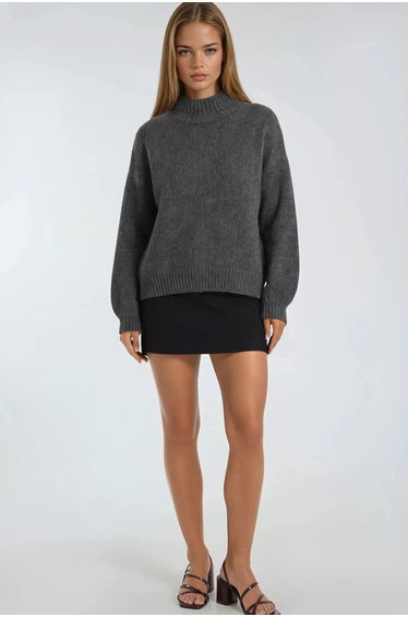 Mixray Relaxed Fit Crew Neck Thick Knit Sweater