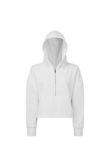 TriDri Womens/Ladies Half Zip Hoodie - White