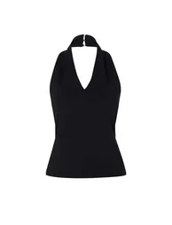 Trendyol Studio Collection Black Fitted/Sleeveless Interlock E Stretchy Knitted Blouse - 4