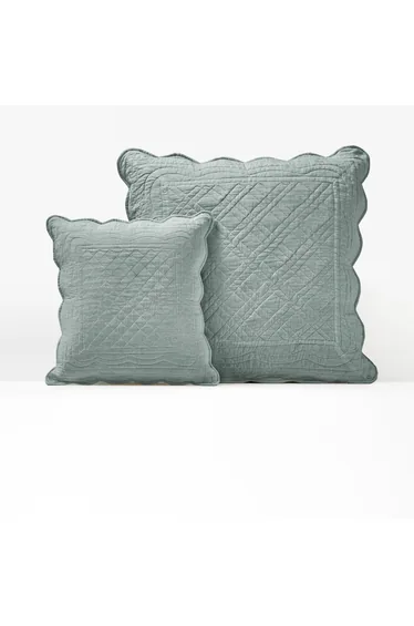 غطاء وسادة ديكور قطن مبطن بدرزات 