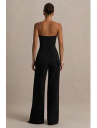 Zoey | Black Bandeau-Neck Jumpsuit - 2