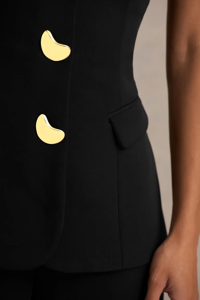 Zoey | Black Bandeau-Neck Jumpsuit - 6