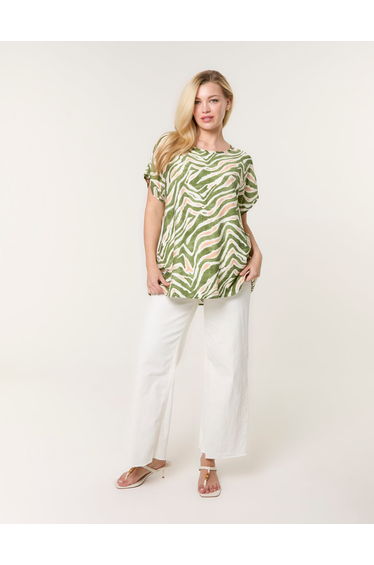 Animal Printed Diamante Detailed Top