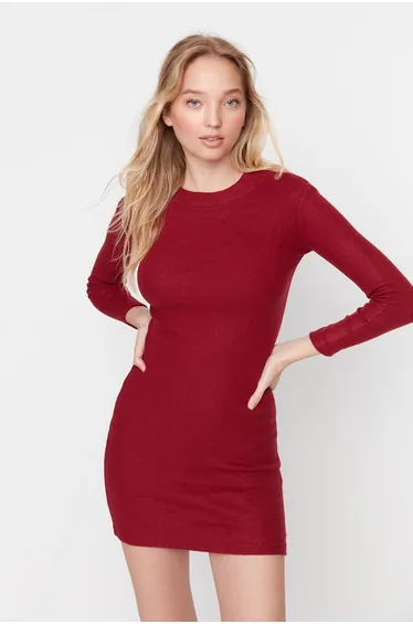 Bodycon Mini Jumper Dress with Long Sleeves