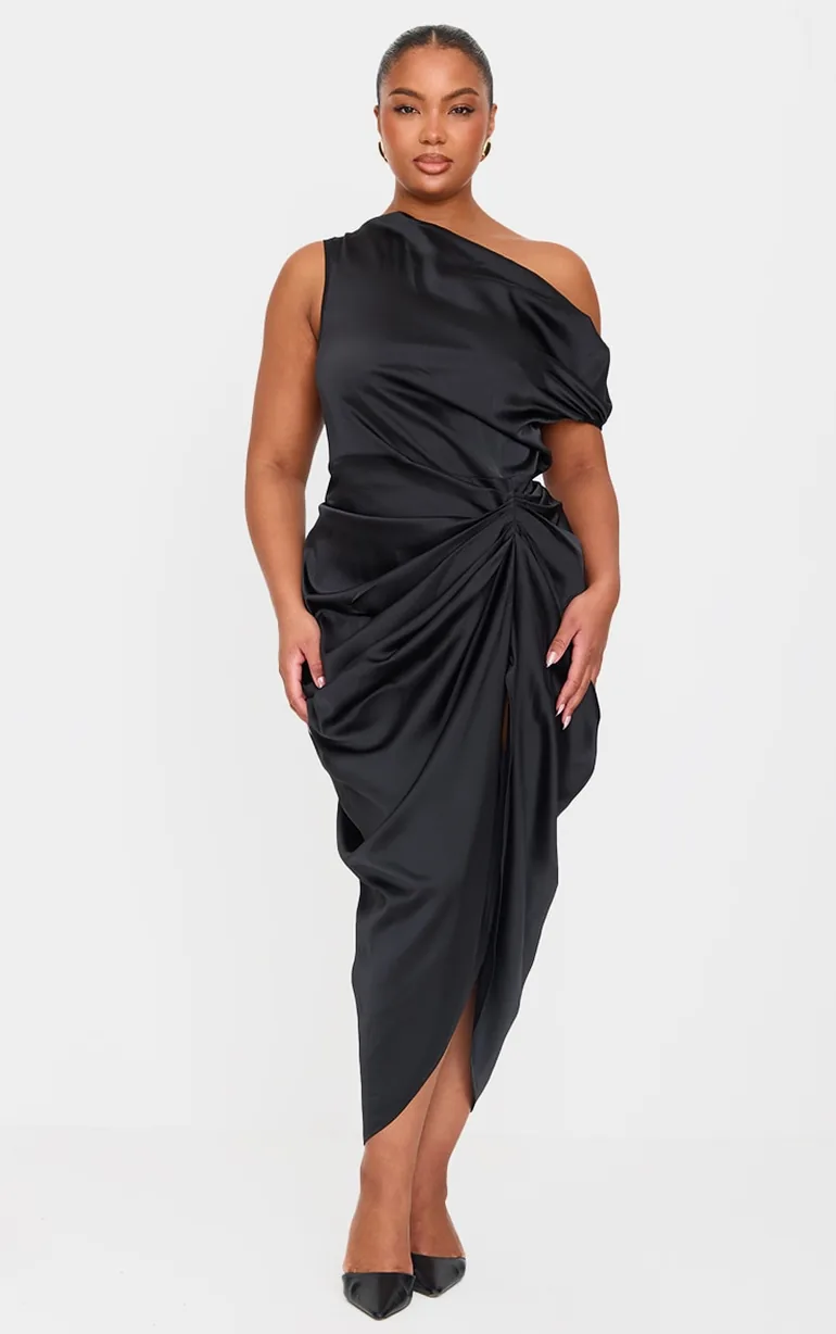 draped skirt midi dress David Koma POLKA-DOT DISCS AND DRAPED SKIRT MIDI DRESS BLACK/BLACK / 12
