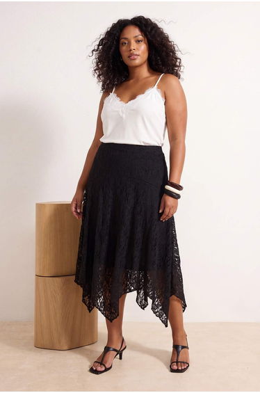 Black Knitted Plus Size Skirt