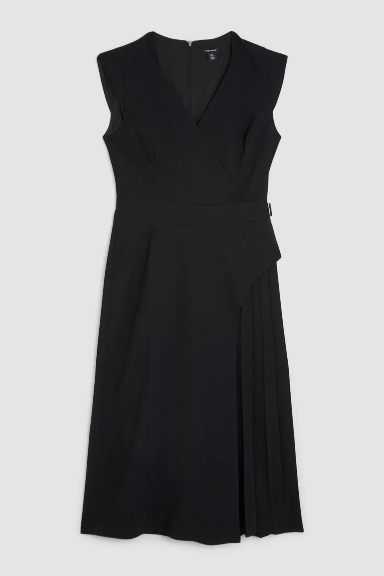 Shop Tailored Military Pleat Midi Dress Online in Oman