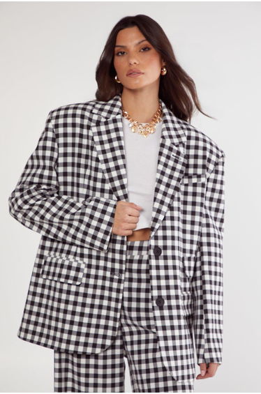 Gingham Tailored Blazer