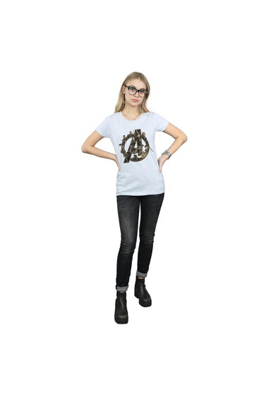Avengers Infinity War Womens/Ladies Logo Boyfriend T-Shirt - Sports Grey