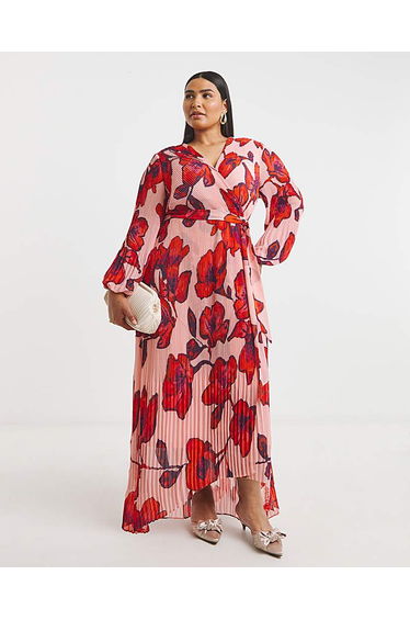 Joanna Hope Pleated Wrap Dress