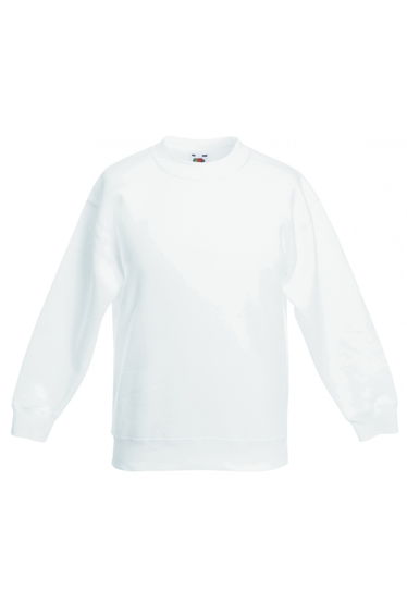 Fruit Of The Loom Kids Unisex Premium 70/30 Sweatshirt - White