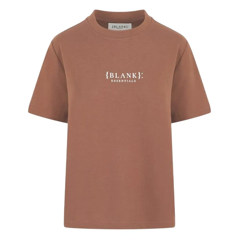 Blank Essentials Womens/Ladies Essentials Logo Boyfriend T-Shirt - Earth Brown - 1