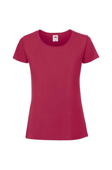 Fruit Of The Loom Womens/Ladies Iconic Ringspun Cotton T-Shirt - Cranberry
