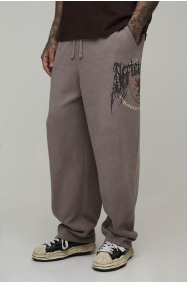 Tall Balloon Fit Washed Gothic Seam Detail Jogger - taupe