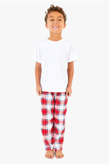 Kids Check Family Pjs - red