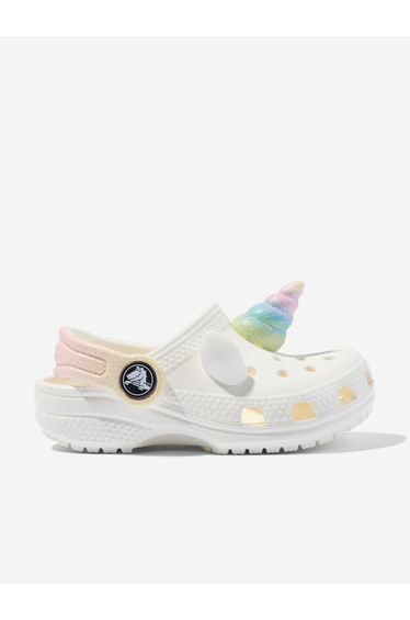 Girls Classic I Am Rainbow Unicorn Clog in White