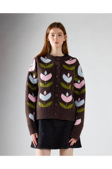 Brown Multi Button Up Cardigan