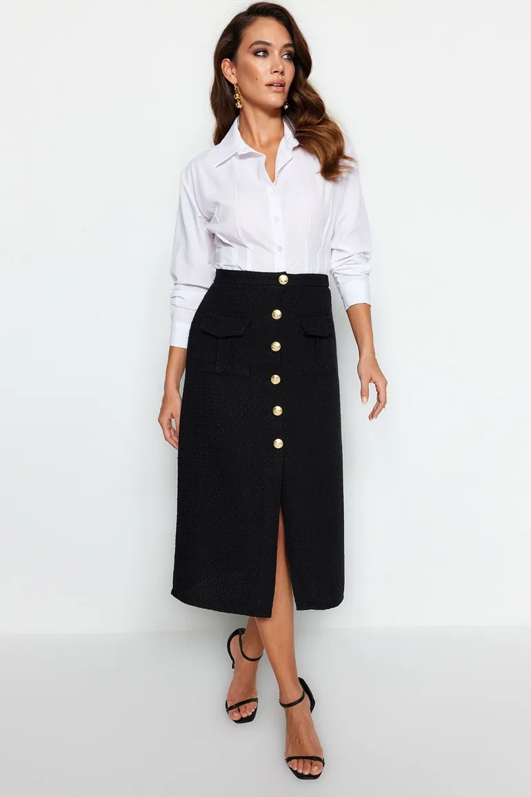 Skirt - Black - Midi