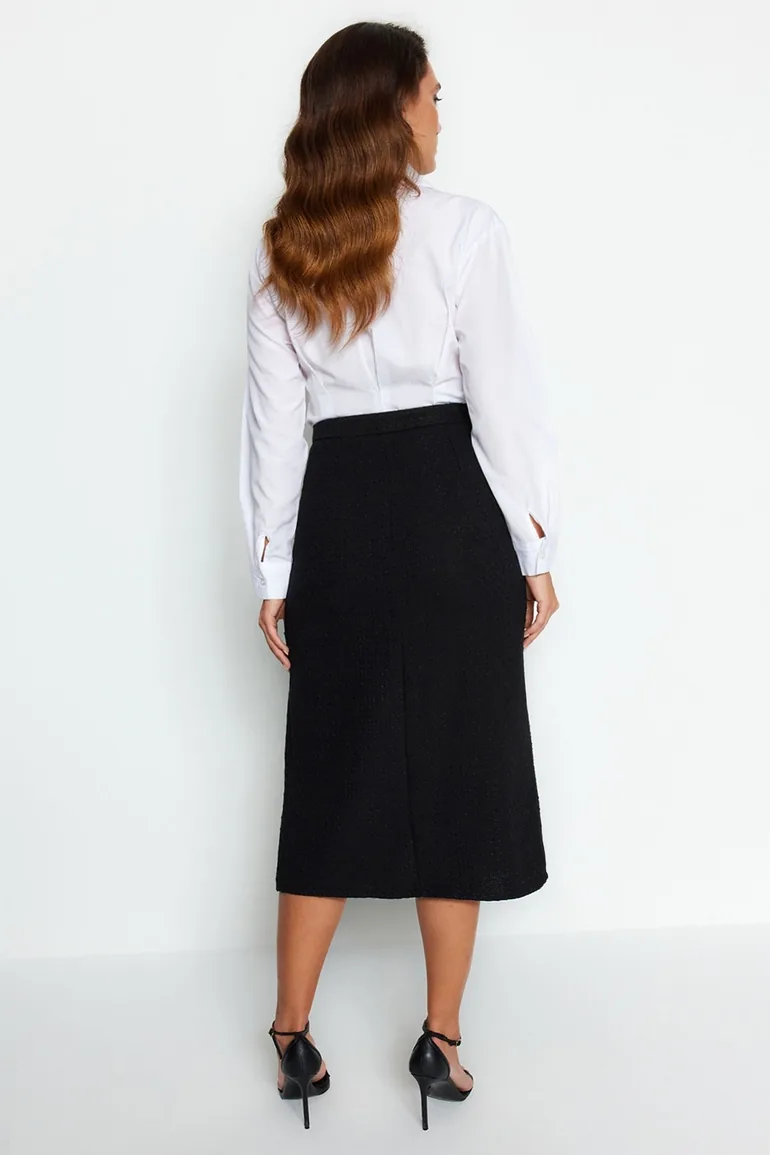 Skirt - Black - Midi - 3
