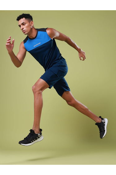Men Solid Slim Fit Shorts with TS Flexi
