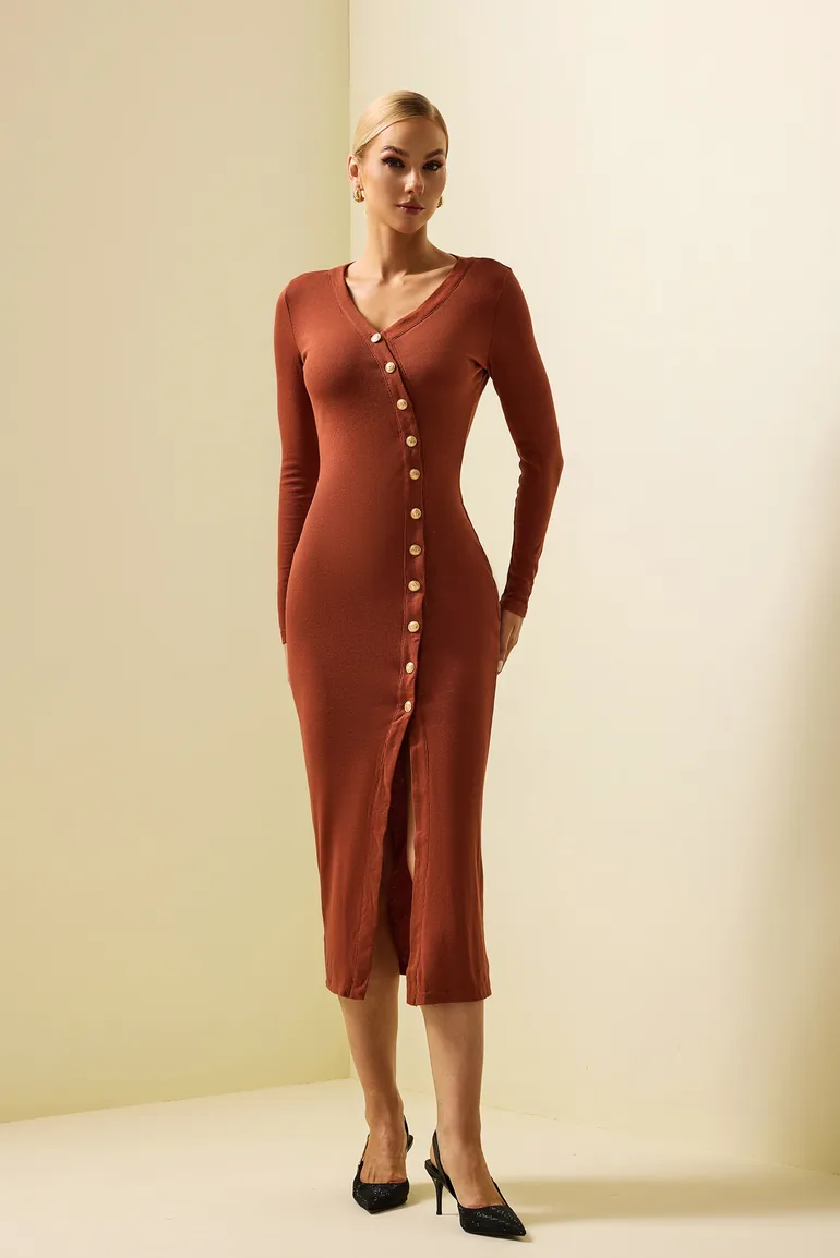 chantal midi dress Kay Unger Chantal Gathered Crepe Midi-Dress