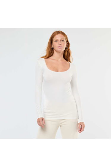 2 pack-Long-Sleeve Underwear T-Shirt WHITE