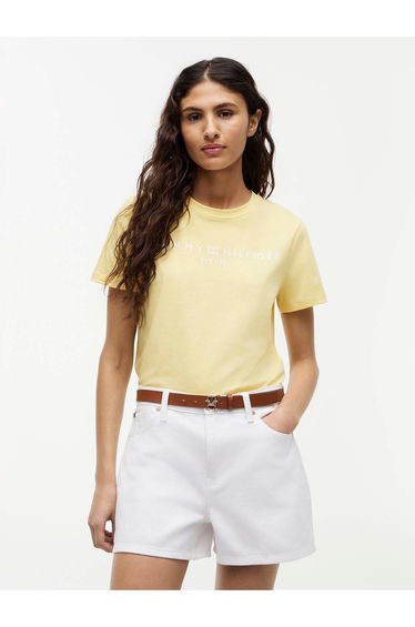 Reg Corp Logo Crew Neck T-Shirt Yellow