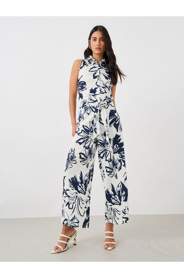 All-Over Floral Print Wide Leg Pants with Elasticated Waistband