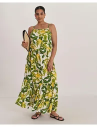 Lemon Print Beach Dress
