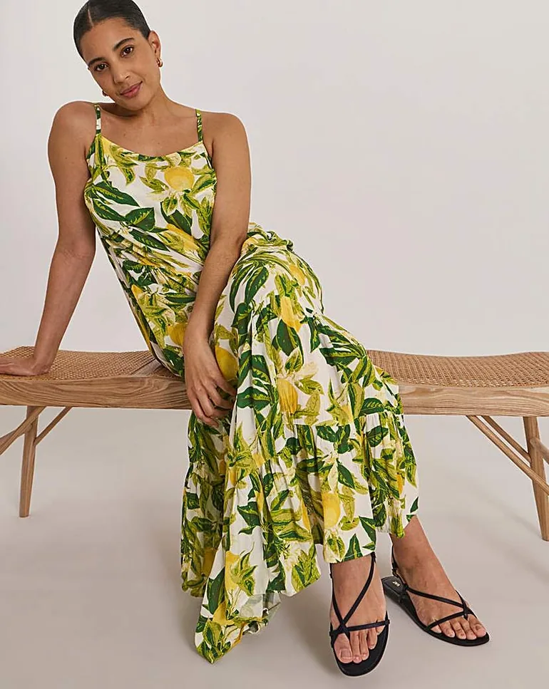 Lemon Print Beach Dress - 2
