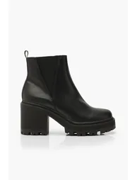 Wide Fit Chunky Block Heel Chelsea Boots - black - 1