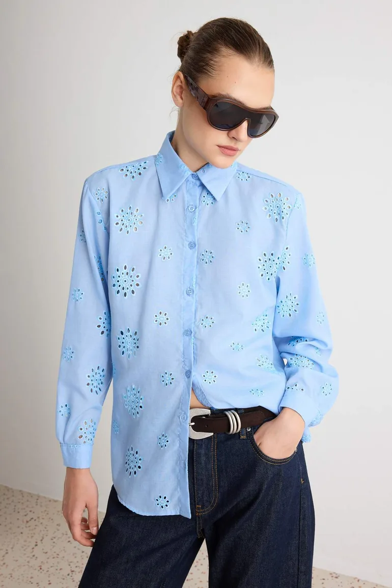 Mavi Oversize/Wide Cut Brode Shirt - 3
