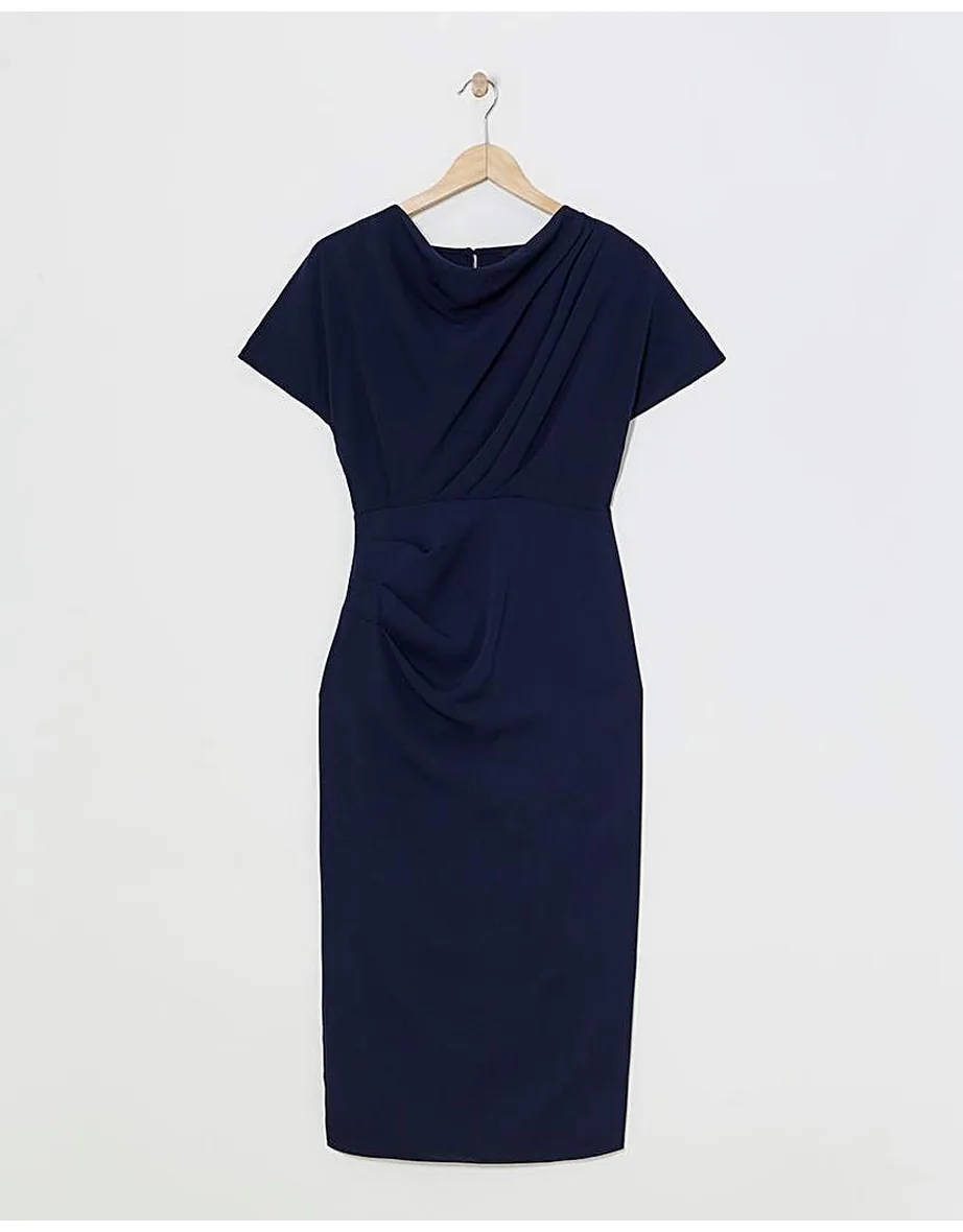 jo draped bodycon dress THE ANDAMANE draped-detailing Ruched Dress | Black