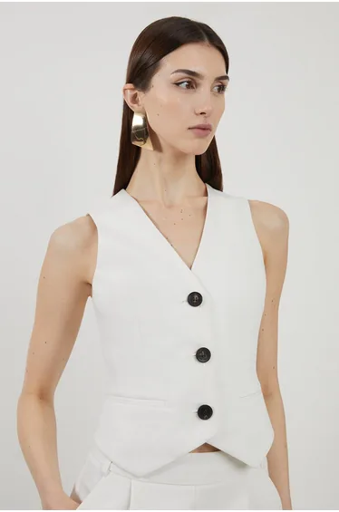 Clean Tailored Grosgrain Tipped Waistcoat