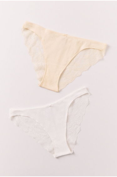 White and yellow 2-pack classic cotton panties