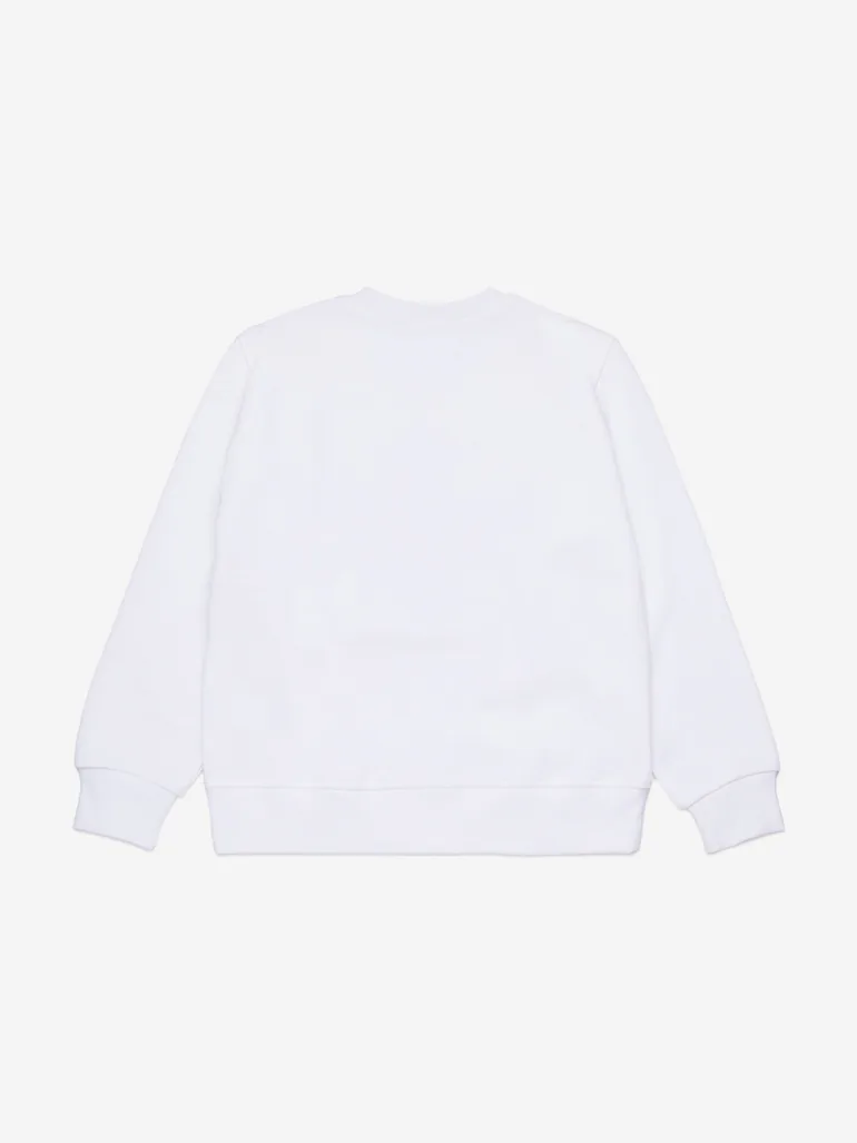 سويتشيرت أطفال بطبعة شعار لون أبيض - 1