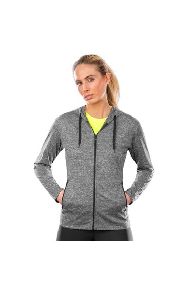 Spiro Womens/Ladies Hooded Jacket - Grey Marl