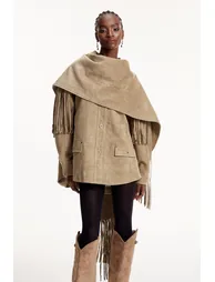 Elmer Suede Scarf Fringe Jacket