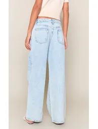 Ice Blue Low Rise Wide Leg Jean - 2