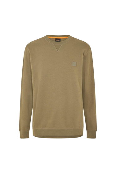 Boss Mens Westart Premium Cotton Crew Neck Sweatshirt - Green