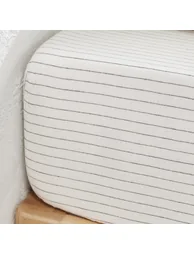 Linot Striped Washed Linen 35cm Flap Fitted Sheet - 1