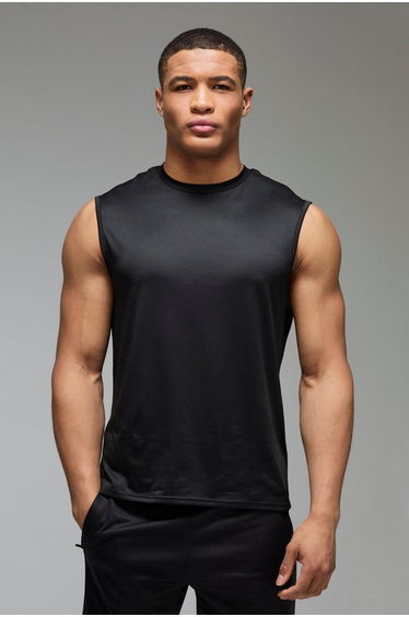 Man Active Lightweight Essentials Gym Tank - black