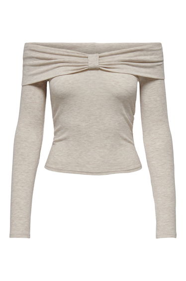 ONLFAYOLA L/S OFF SHOULDER BOW TOP JRS