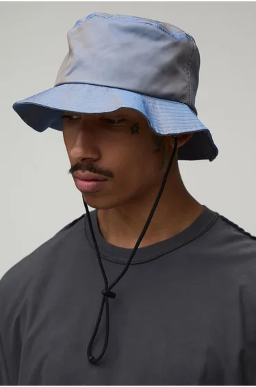 Iridescent Boonie Bucket Hat - purple